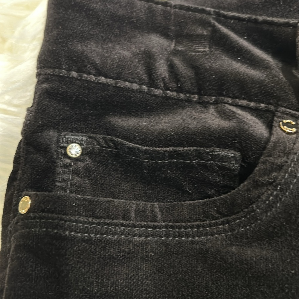 NWOT WHBM Women’s Black Velvet Jeans with Zipper Detail at Ankle Size 10 Regular - Picture 2 of 9
